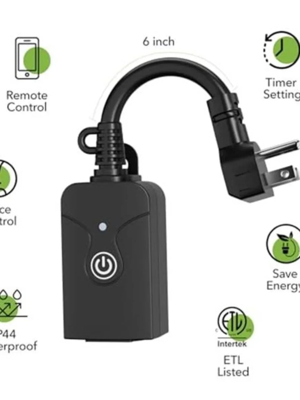 Outdoor Smart WiFi Plug Outlet, HBN Heavy Duty Wi-Fi Timer with One Grounded